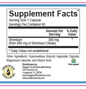 Strontium - 300mg - 60 capsules – Stages of Life Vitamins