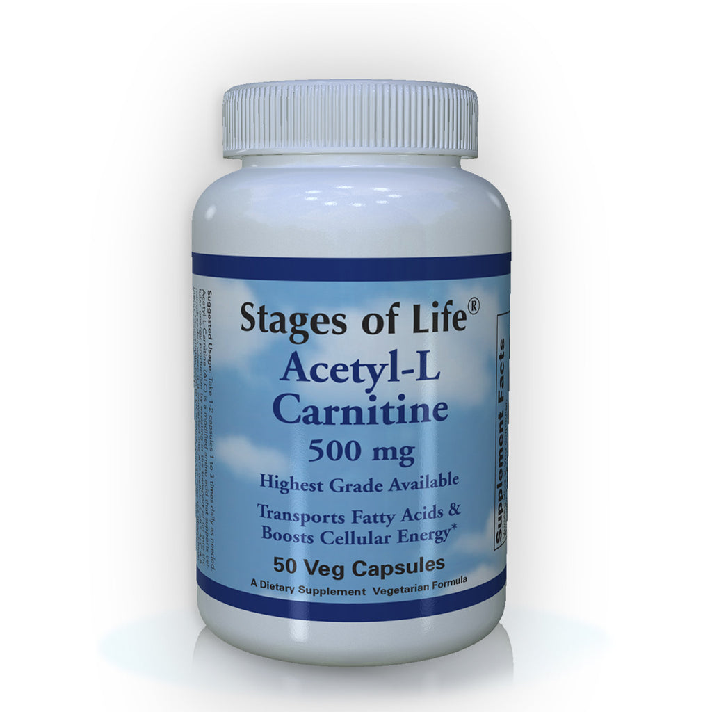 Acetyl-L Carnitine - 500mg - 100 Capsules Stages of Life Vitamins Acetyl-L Carnitine - 500mg - 100 Capsules Stages of Life Vitamins